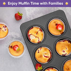Cup Muffin Pan, Non-Stick Carbon Steel Cupcake Baking Tray