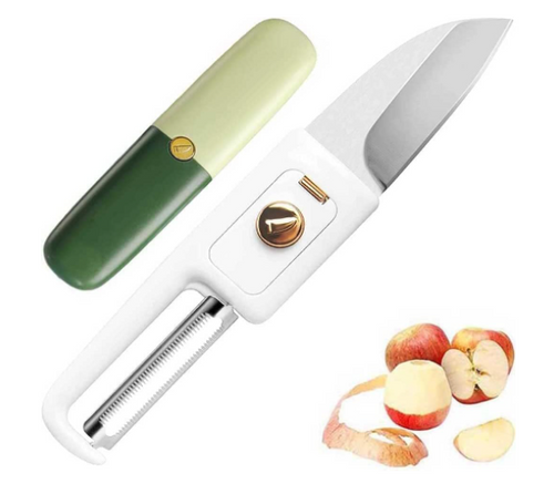 2-In-1 Stainless Steel Fruit Knife With Peeler And Protective Case