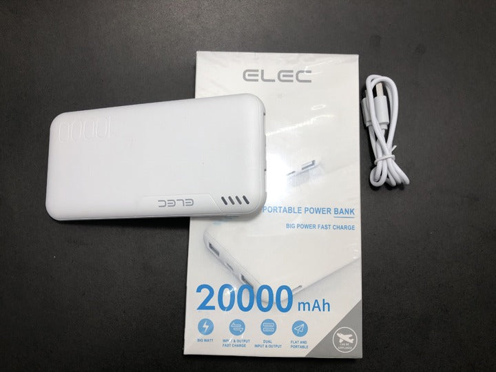 Elec Power Bank,  PD Fast Charging, High-Capacity Portable Charger, 20000mAh