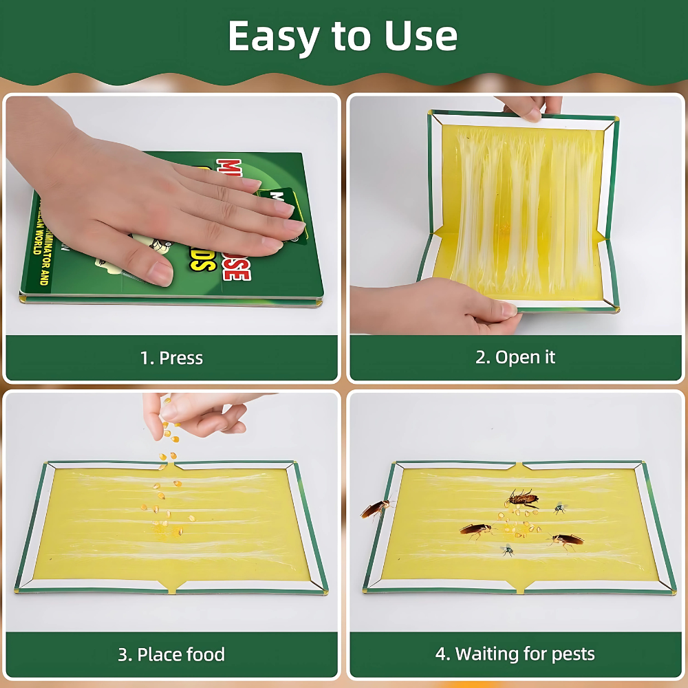 Non Toxic Folding Glue Boards for Mice Rats and Crawling Insects