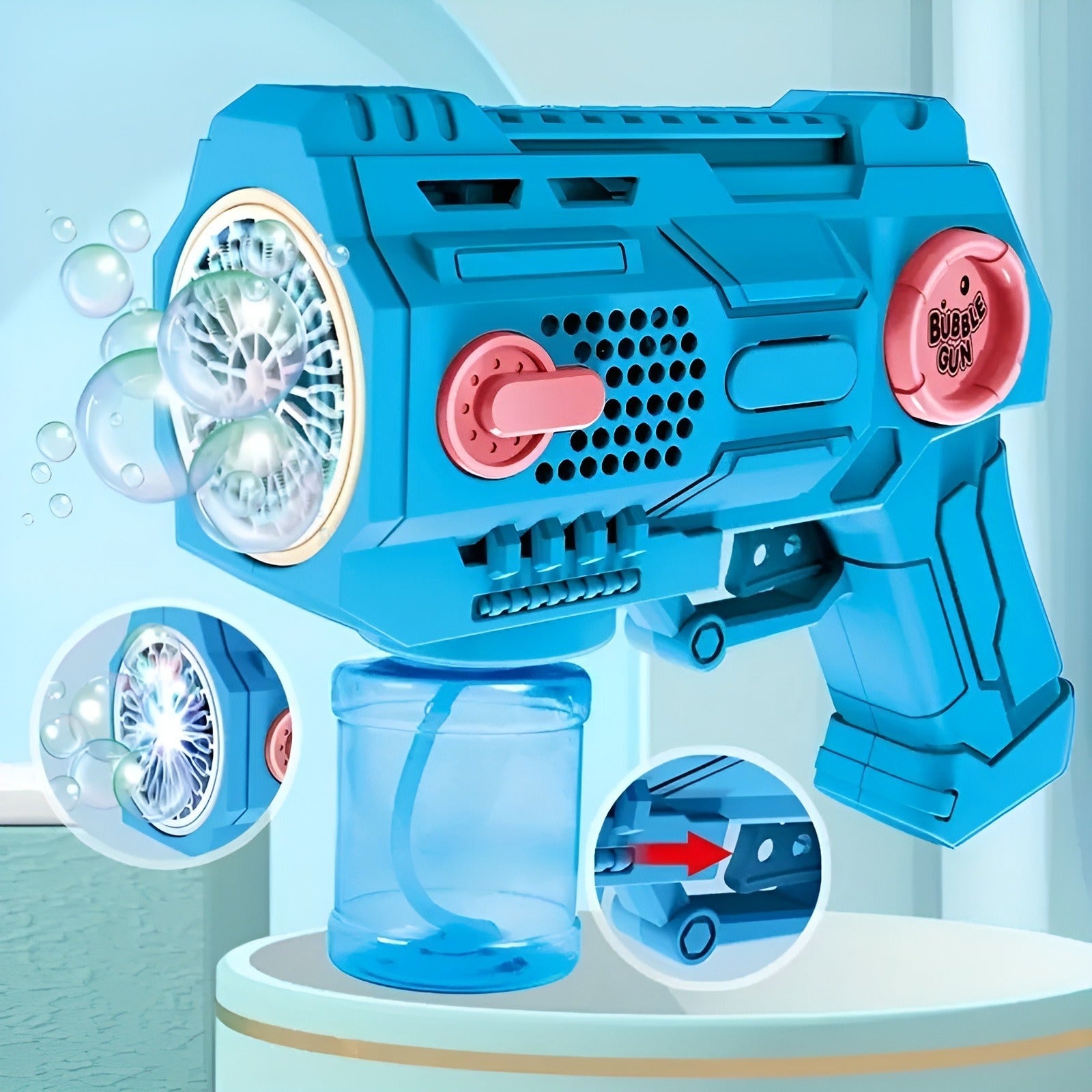 Multi Nozzle Automatic Bubble Maker with Lights and Music