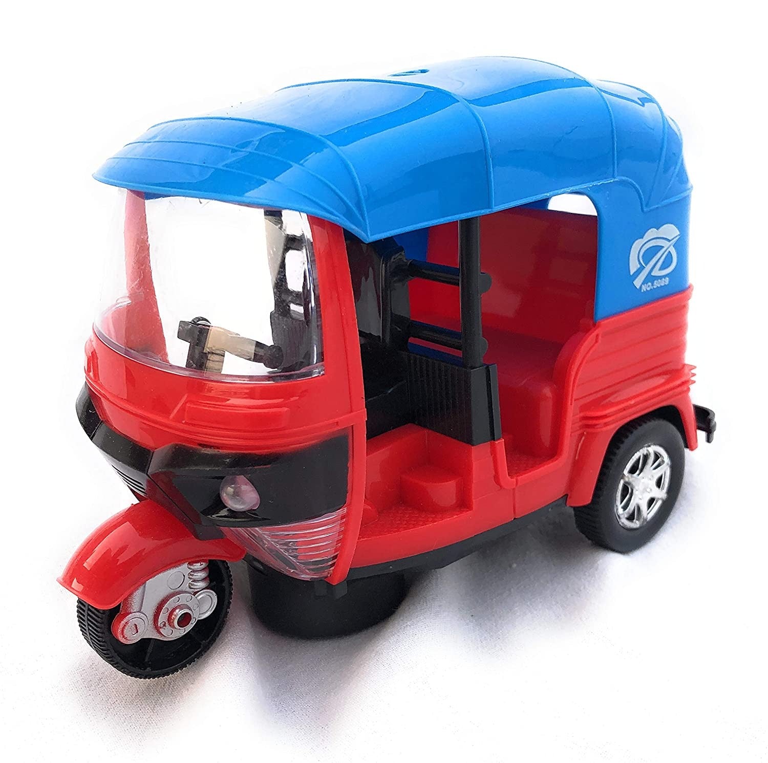 Musical Electric Tricycle Rickshaw Toy for Kids – Battery Operated with Front &amp; Rear Lights, Music, Durable Plastic Build, (Multi-Color)