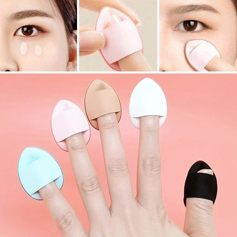 12pcs Mini Finger Powder Puff Set, Sponges for Foundation, Concealer & Blush
