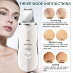 Rechargeable Ultrasonic Skin Scrubber, Facial Exfoliation Device