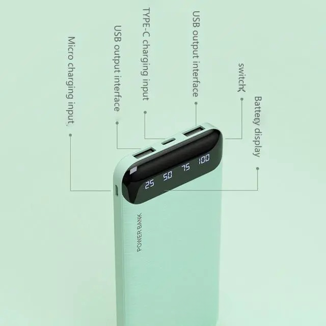 Portable 22.5W Power Bank 20000mAh, High Capacity with LED Display