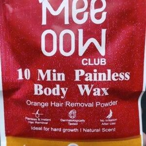 Meeoow Club 10 Min Painless Body Wax – Orange Hair Removal Powder for Smooth Skin – 100g