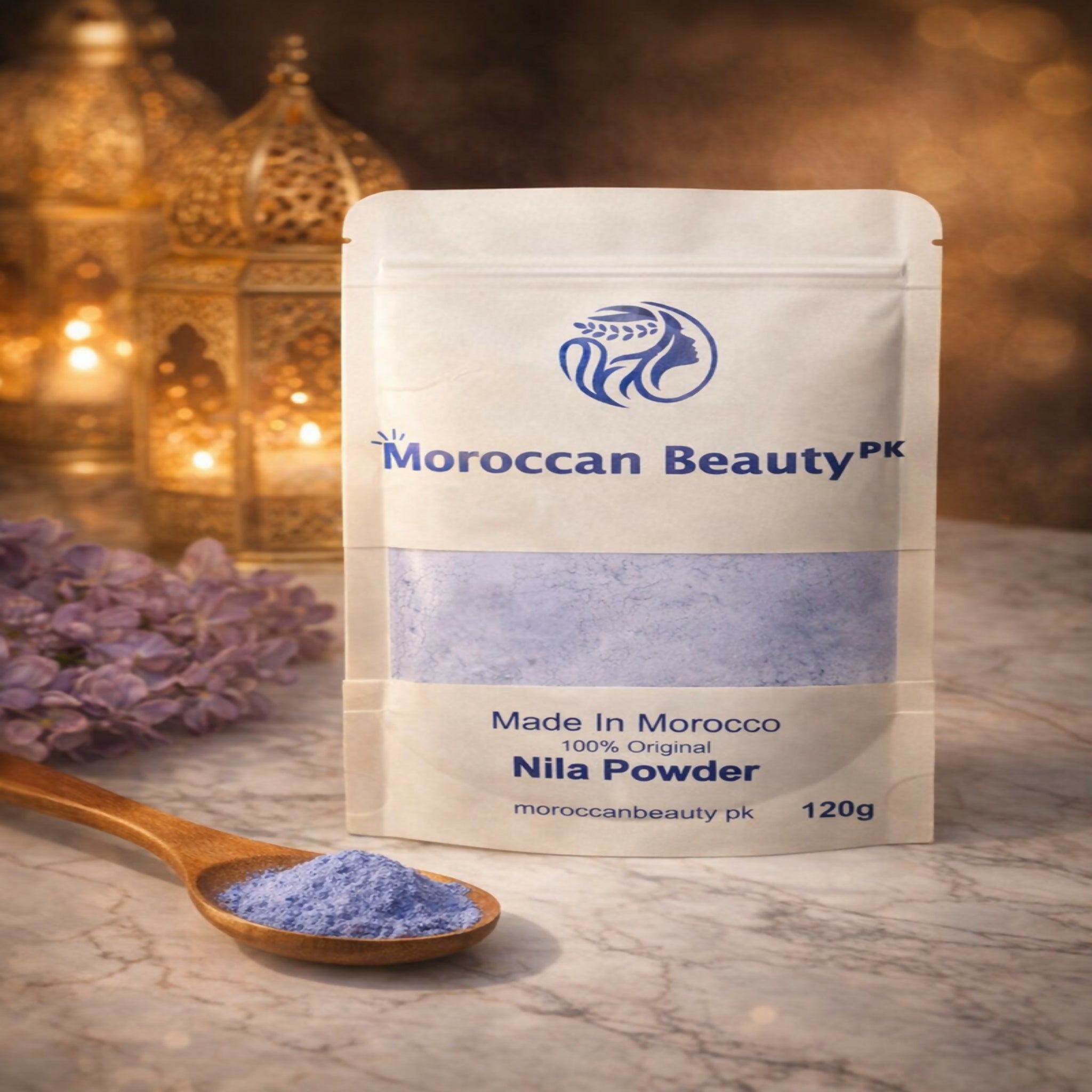 Moroccan Beauty Nila Powder 120g – Original Blue Nila Powder for Skin Brightening & Glow
