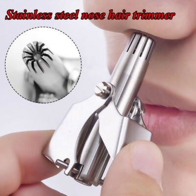 Mini Portable Stainless Steel Nose Hair Trimmer – Manual Safe Grooming Tool for Men & Women