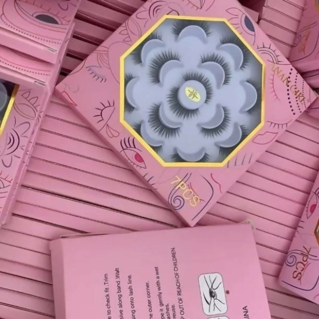 3D Eyelashes 7 pcs Eyelashes, for Eye Makeup & Beauty Use