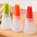 Portable Silicone Oil Bottle with Brush