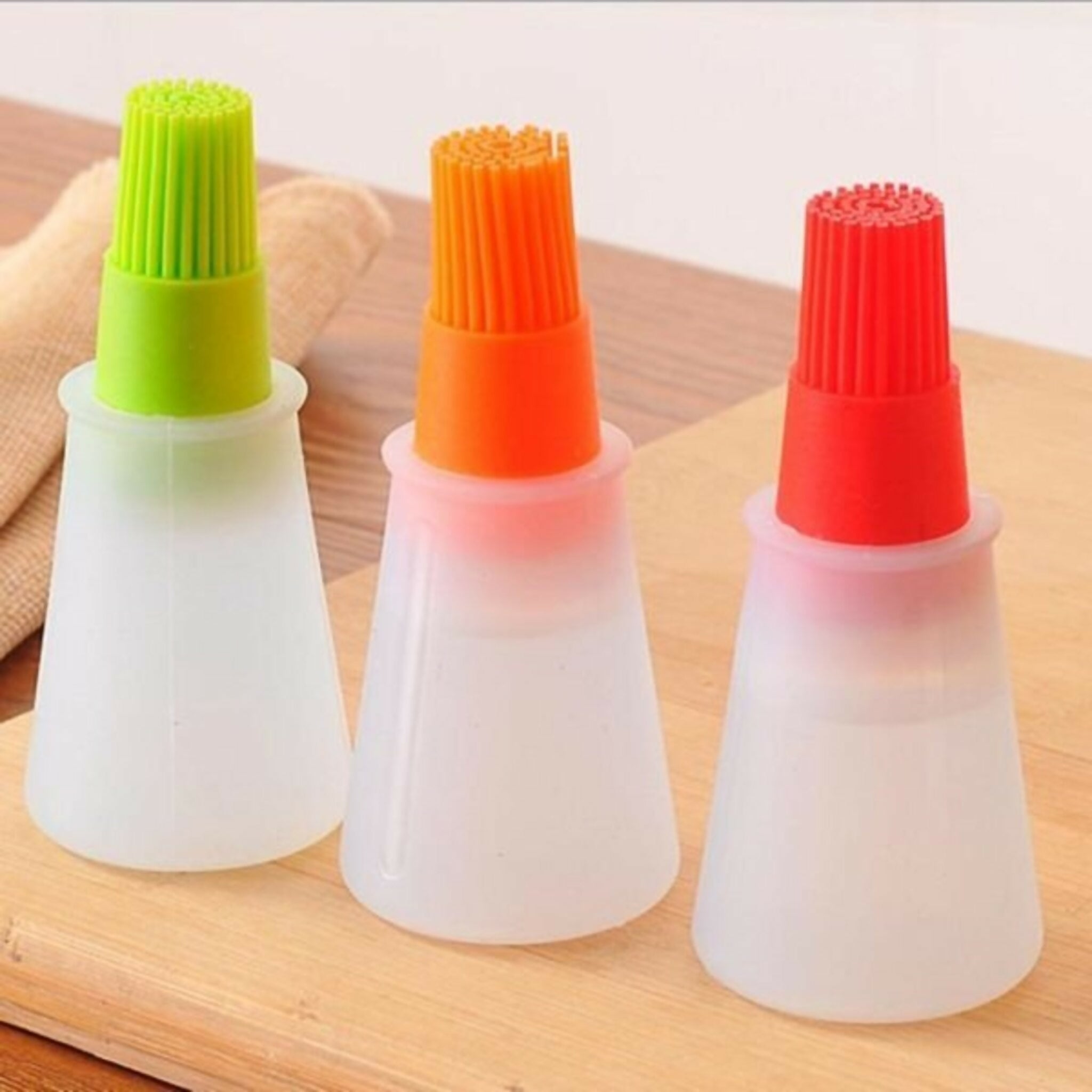 Portable Silicone Oil Bottle with Brush