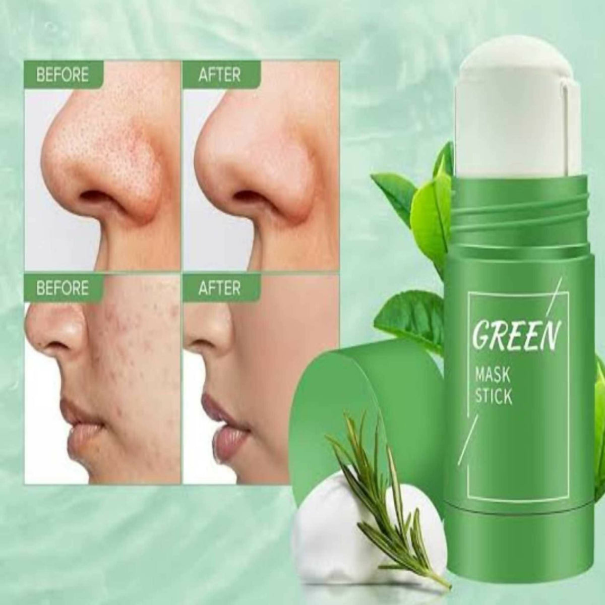 Magic Green Tea Stick Mask – Oil Control & Deep Cleansing Clay Mask for Blackheads and Pores