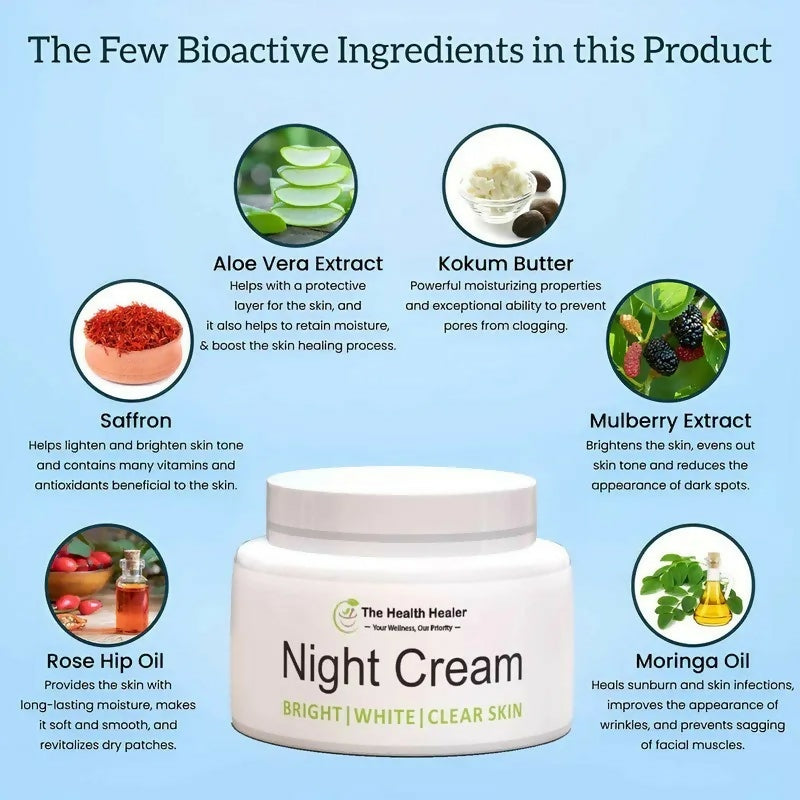 Nocturne Radiance Night Cream – Overnight Skin Restoration & Advanced Healing Glow Therapy for Smooth, Healthy Skin – 150g