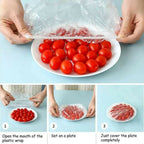 100 PCS Disposable Food Cover Plastic Bags – Transparent Fresh Food Storage & Wrap Bags (Pack Of 01)