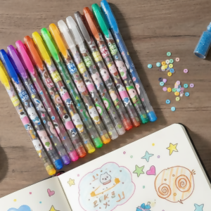 12 Colors Gel Pens Set – Glitter & Metallic