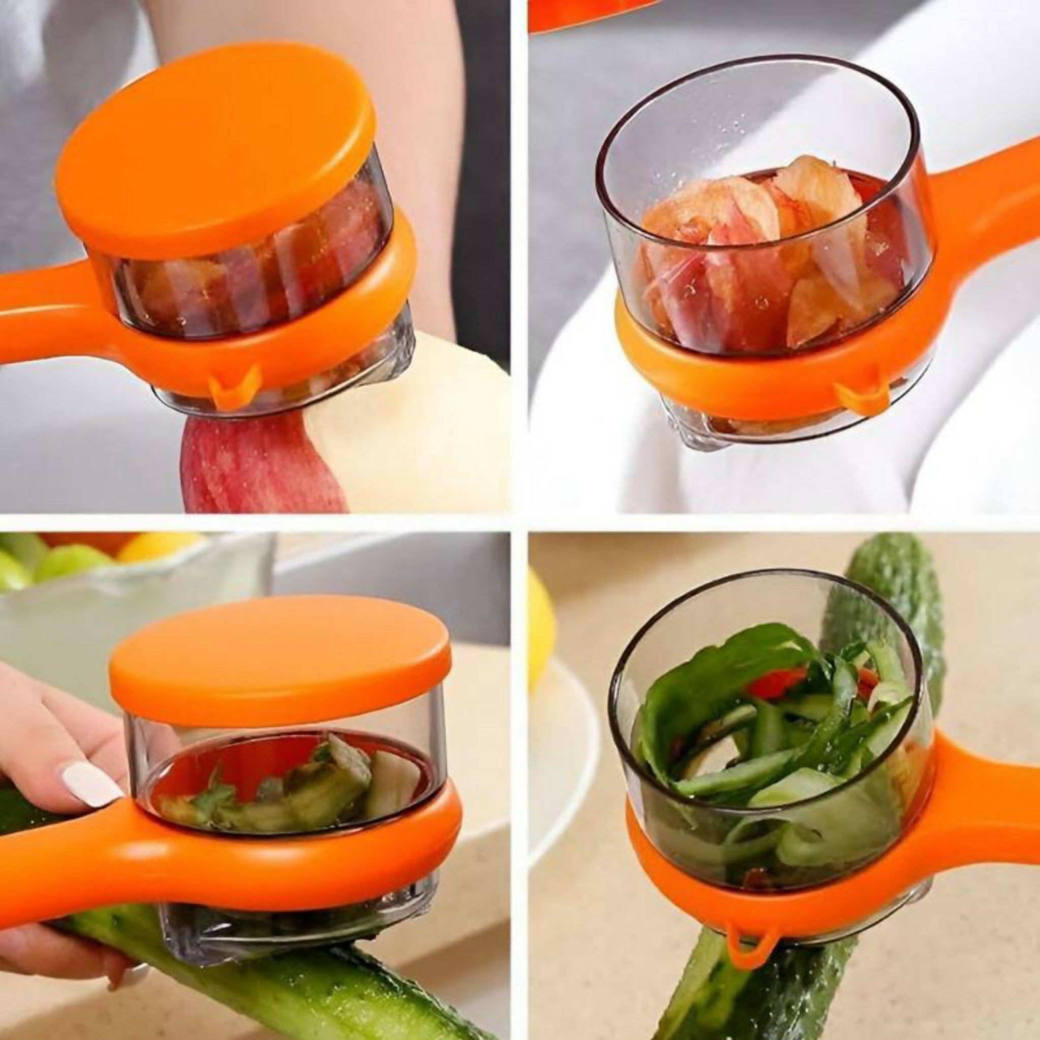Multi-Functional Vegetable & Fruit Peeler with Storage Container – 7 Inch Easy Kitchen Tool | Random Color