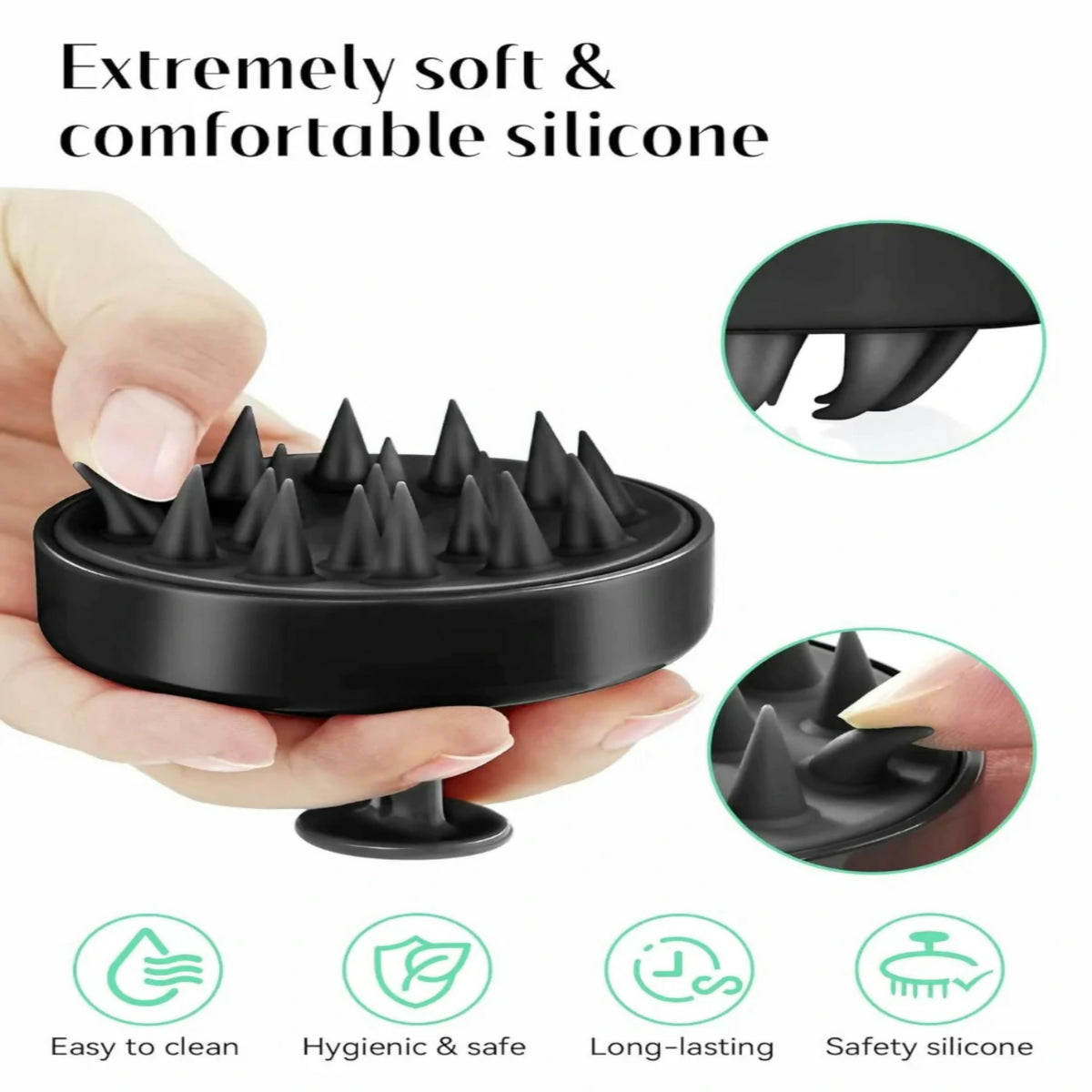 Scalp Shampoo Massager Brush with Soft Silicone Bristles | Hair & Scalp Scrubber | Random Color