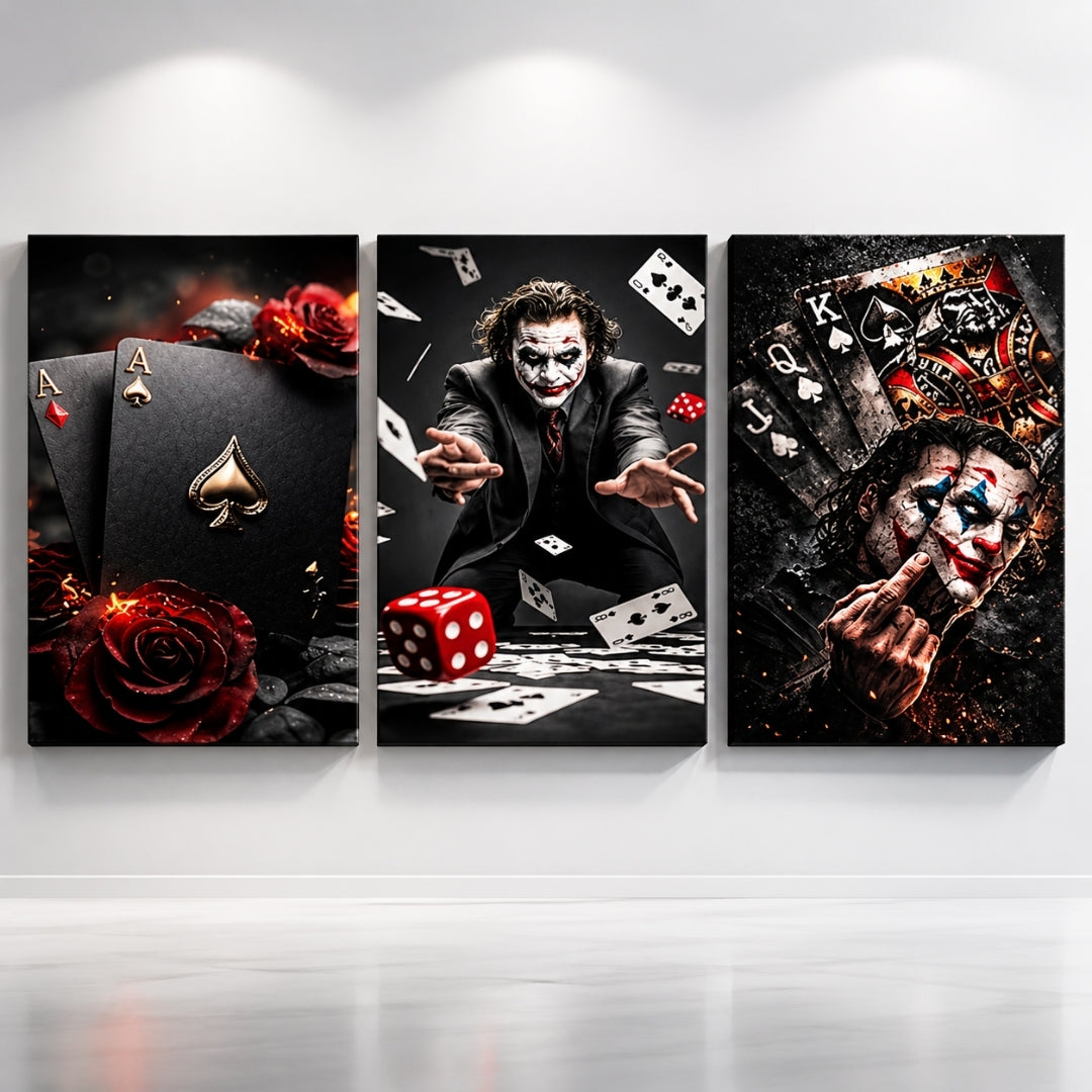 Joker inspired dark aesthetic wooden wall art frame