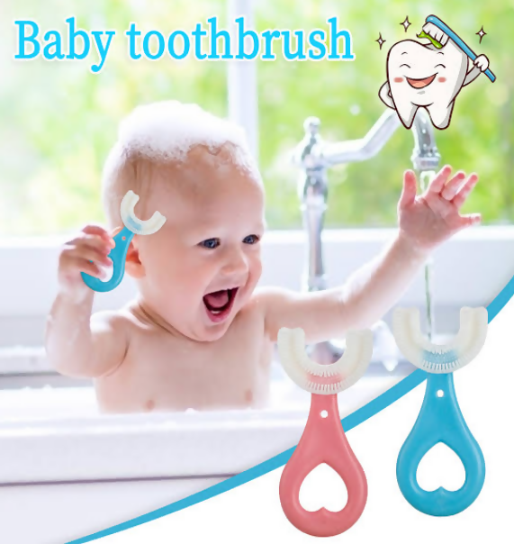 Baby Toothbrush Children's Teeth Cleaning Brush Kids U-Shaped Toothbrush Mouth Oral Cleaning Brush