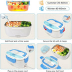 Portable Electric Lunch Box with Stainless Steel Warmer
