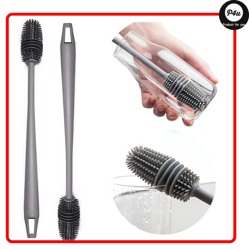 Silicone Bottle & Glass Cleaning Brush, soft silicone bristles, for home & travel