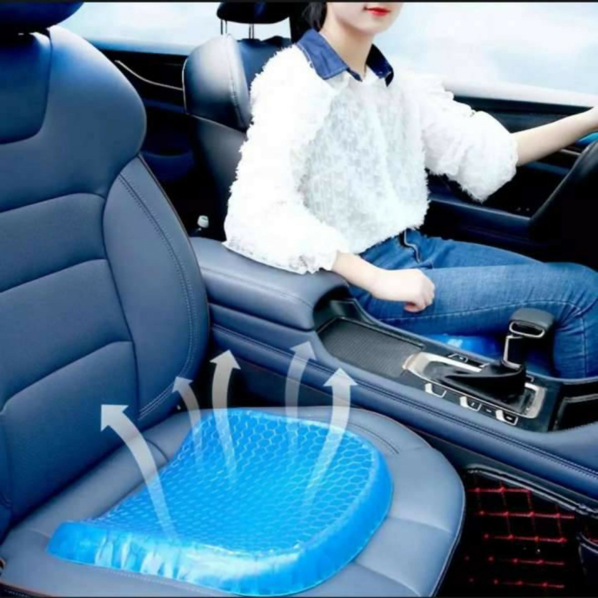 Non-Slip Egg Sitter Gel Seat Cushion – Soft Honeycomb Seat Pad for Car & Office Chairs