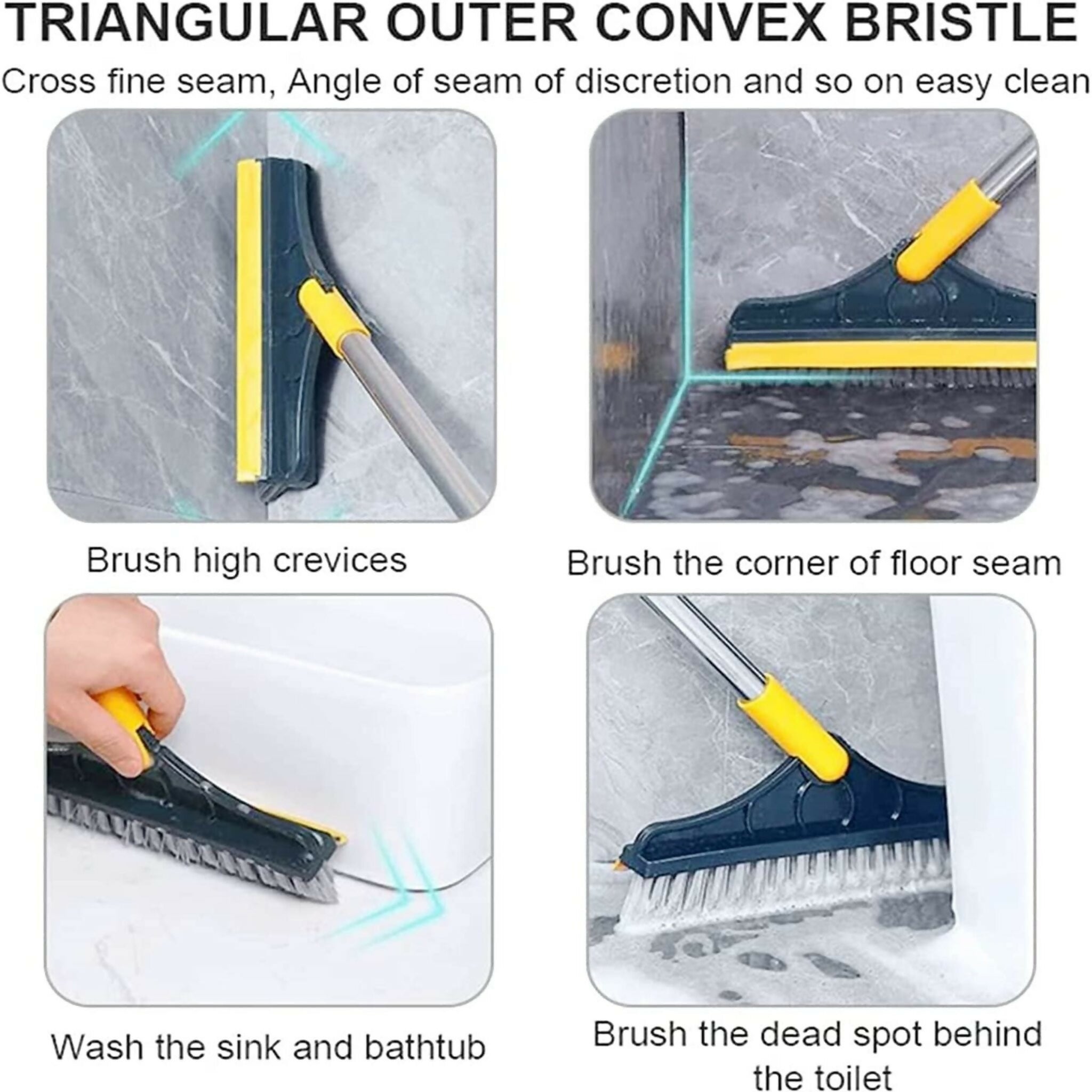 2 In 1 Floor Cleaning Brush Bathroom Tile Windows