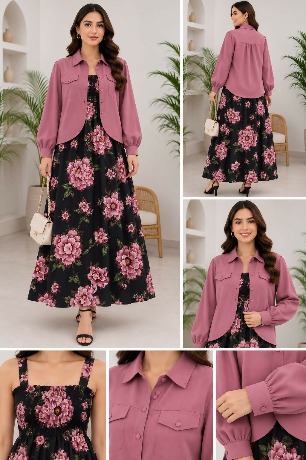 Flower printed koti Maxi Turkish style Smokey Maxi