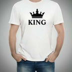 Combo Of King, Queen, Prince & Princes Style White T-Shirt with Cute Design – Best Quality T-Shirts For Girls | T-Shirt For Women – T-Shirt For Boy | T-Shirt For Men – Large