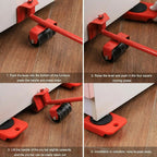 Furniture Lifter Easy To Move Slider 5 Piece Mobile Tool Set Heavy Furniture Appliance Moving And Lifting System Maximum Load Weight 4 Wheeled Mover Roller 1 Wheel Bar Hand Tools Set