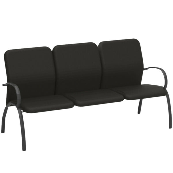 Three Seater Bench, MS Tube Frame with Leatherette Upholstery, for Home & Office