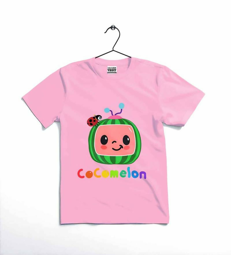 COCOMELON printed T_ shirt (cotton jersey) (Kids casual war) comfortable& stylish 12-18 months/ Black