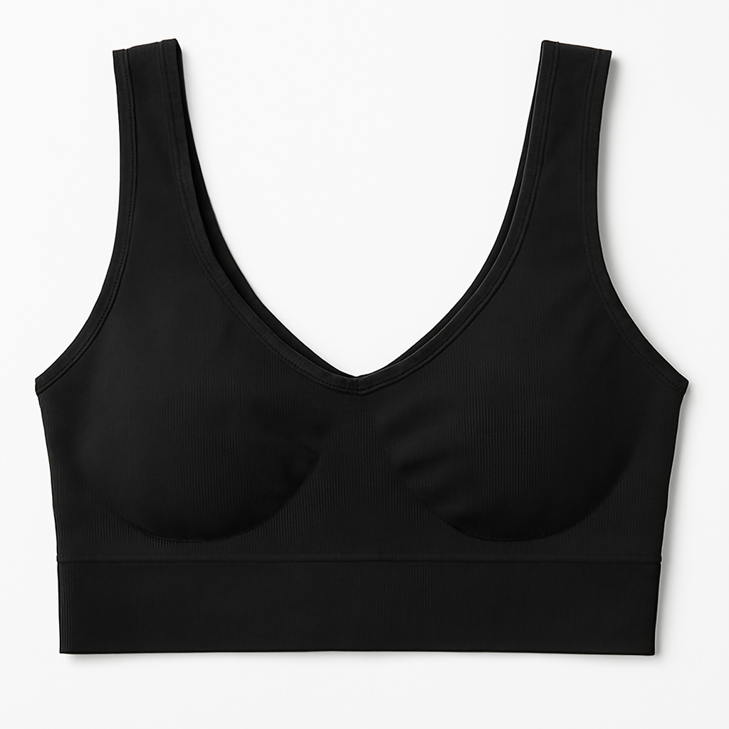 Ladies Air Bra – Soft Jersey Fabric, Plain Non-Padded Design, Comfortable & Lightweight Everyday Wear Lingerie in Black Color (Stretchable Size)