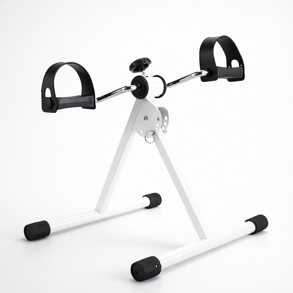 Folding Pedal Exerciser, Mini Exercise Bike Under Desk Bike Foot Pedal Exerciser, Foot Hand Cycle Portable Peddler Machine Bicycle Exerciser Arm Leg Exerciser while Sitting