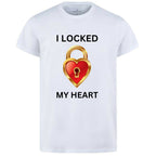 The Key & My Heart Style White T-Shirt – Key & Heart Design T-Shirts – Best Quality T-Shirts For Girls | T-Shirt For Women – T-Shirt For Men – My Heart, Small