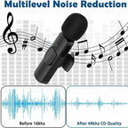 K11 2 IN 1 Collar Wireless Microphone Iphone/Android & Type C Supported