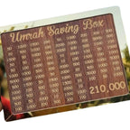 Umrah Saving Box, Premium Wooden Design, Lockable Money Box