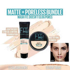 2-in-1 Makeup Deal – Liquid Foundation & Face Powder Combo | Ivory Shade