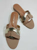 Women’s Tan & Gold Flat Sandals | Stylish Slides