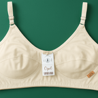 Jersey Soft Fabric Non-Padded Bra for Women – Plain Comfortable & Lightweight Everyday Wear Lingerie in Beige, Available Sizes 32 to 42