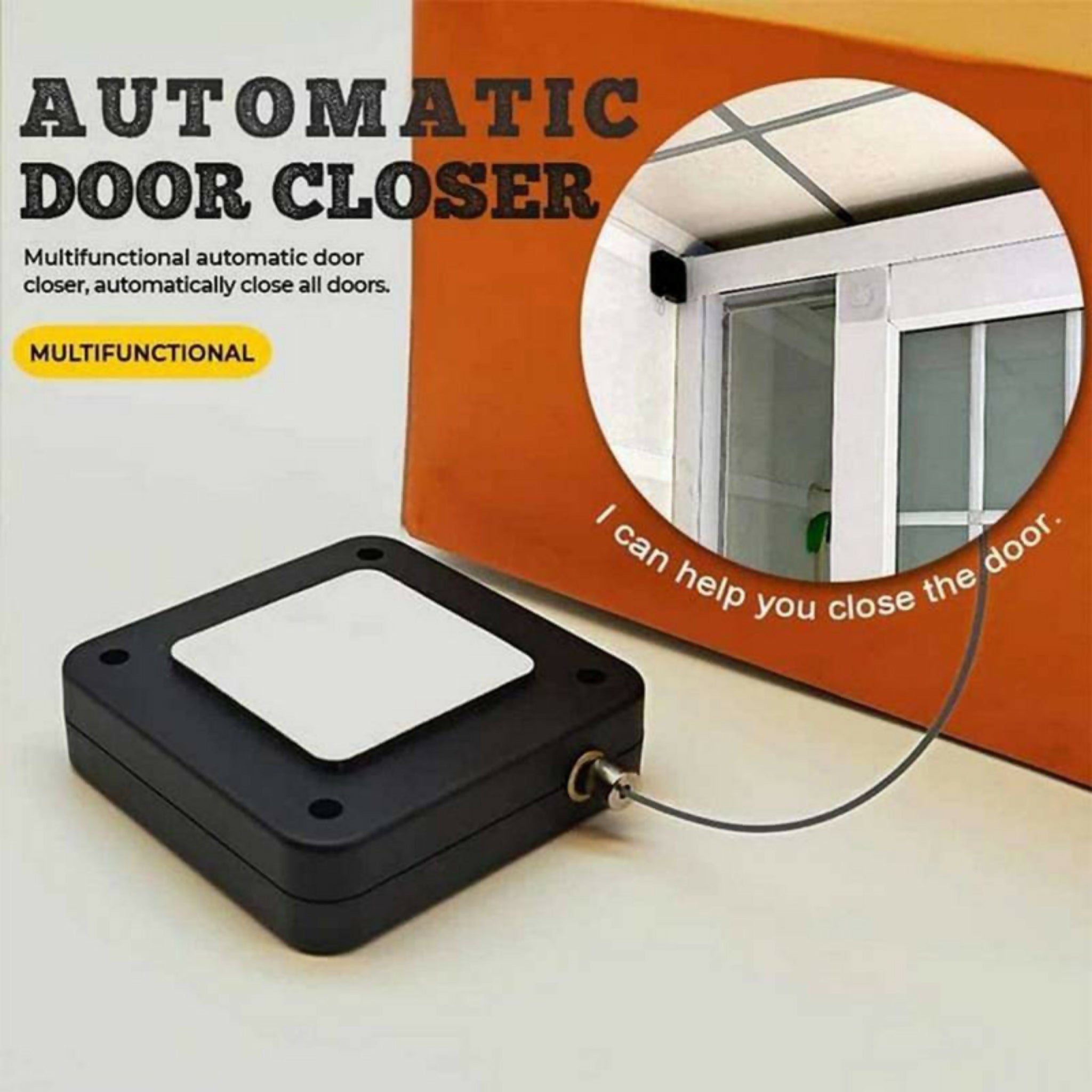 Punch-Free Automatic Sensor Door Closer – Big Size | Smart Hands-Free Door Closing Device