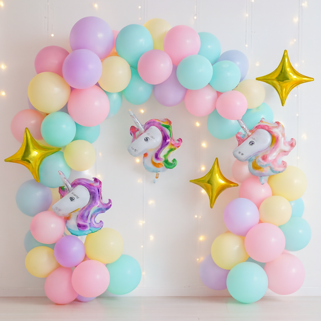 57 Pcs Pastel Unicorn Birthday Decoration Set For Girls Party
