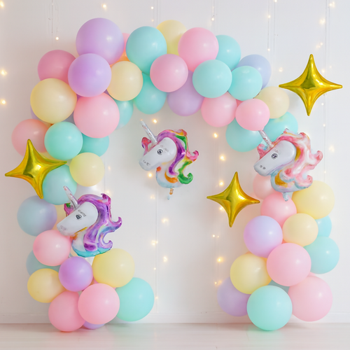 57 Pcs Pastel Unicorn Birthday Decoration Set For Girls Party