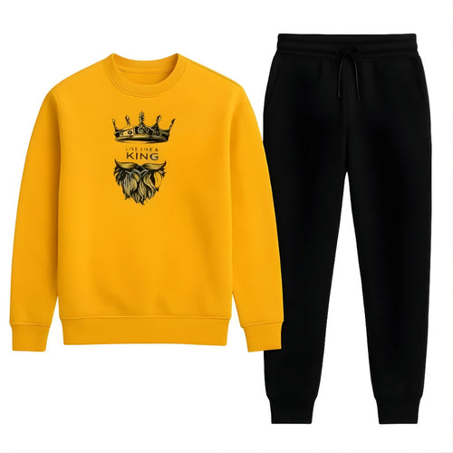 Tracksuit, LIVE LIKE A KING Printed, Warm Micro Polyester & Slim Fit