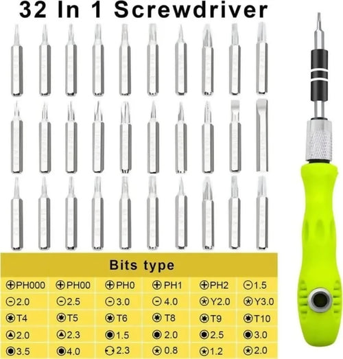 32 in 1 Precision Screwdriver Set with Handle – Multi-Bit Repair Tool Kit