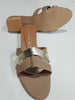 Women’s Tan & Gold Flat Sandals | Stylish Slides