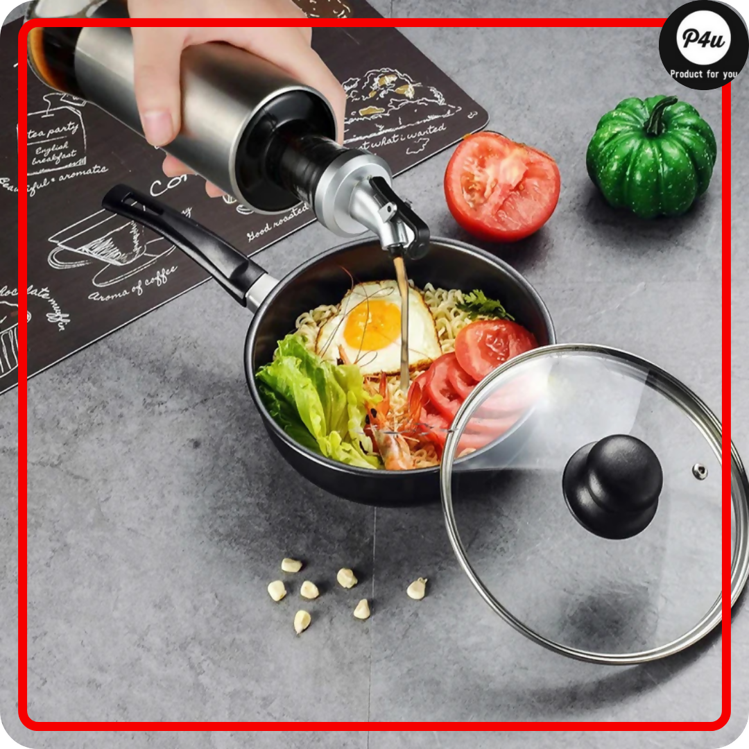 Olive Oil & Vinegar Glass Dispenser – 300ml Leak-Proof Kitchen Bottle with Dropper