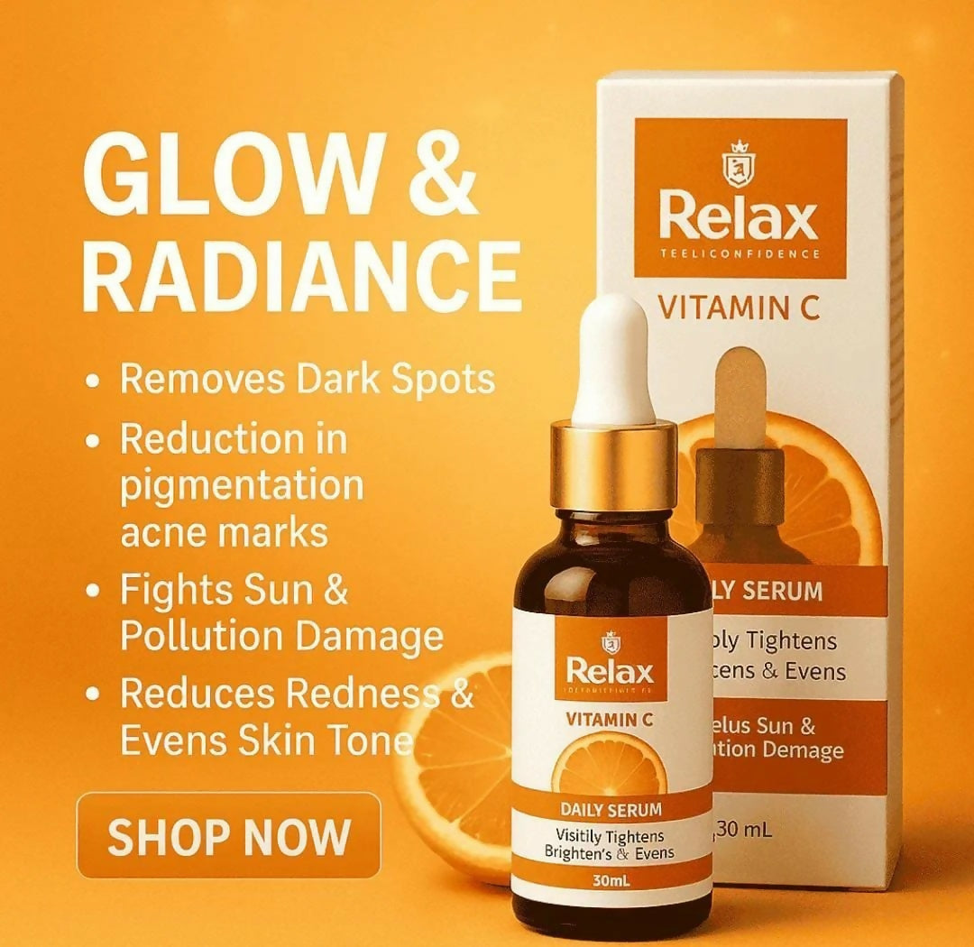 Relax Vitamin C Daily Serum - 30ml | Visibly Brightens, Evens Skin Tone, and Reduces Aging Signs for a Radiant, Youthful Glow