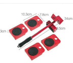 Furniture Lifter Easy To Move Slider 5 Piece Mobile Tool Set Heavy Furniture Appliance Moving And Lifting System Maximum Load Weight 4 Wheeled Mover Roller 1 Wheel Bar Hand Tools Set