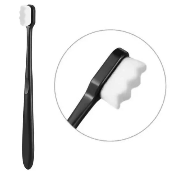 Nano Toothbrush with Travel Case | Ultra Soft Micro-Nano Bristles | For Sensitive Gums, Adults & Kids | Black